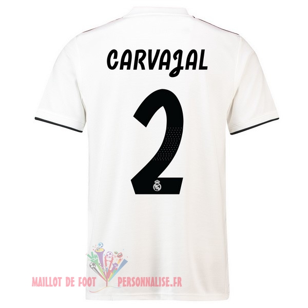 Maillot Om Pas Cher adidas NO.2 Carvajal Domicile Maillots Real Madrid 18-19 Blanc