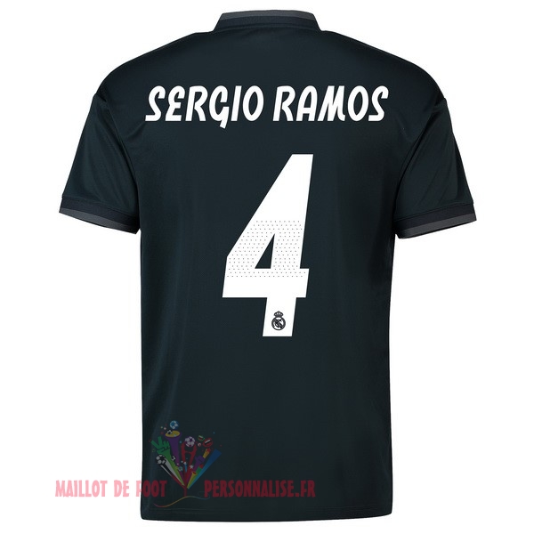 Maillot Om Pas Cher adidas NO.4 Sergio Ramos Exterieur Maillots Real Madrid 18-19 Noir