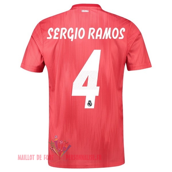 Maillot Om Pas Cher adidas NO.4 Sergio Ramos Third Maillots Real Madrid 18-19 Rouge