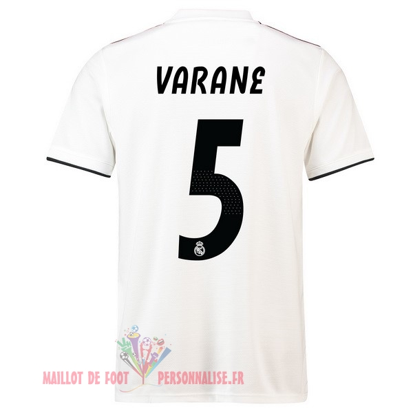 Maillot Om Pas Cher adidas NO.5 Varane Domicile Maillots Real Madrid 18-19 Blanc