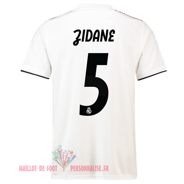 Maillot Om Pas Cher adidas NO.5 Zidane Domicile Maillots Real Madrid 18-19 Blanc