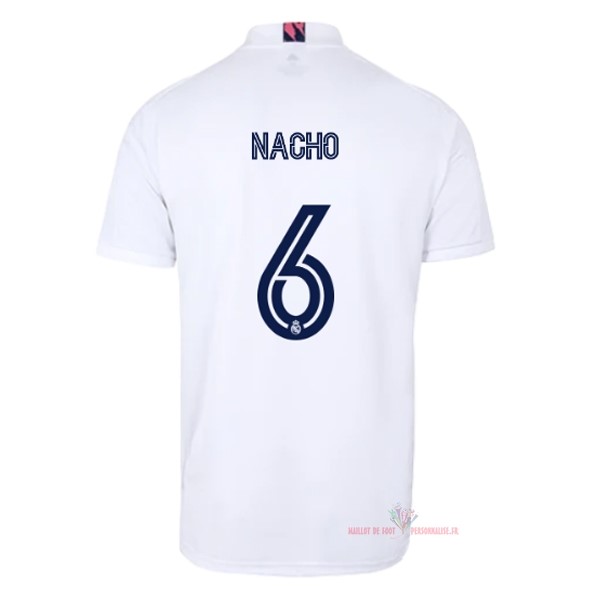 Maillot Om Pas Cher adidas NO.6 Nacho Domicile Maillot Real Madrid 2020 2021 Blanc