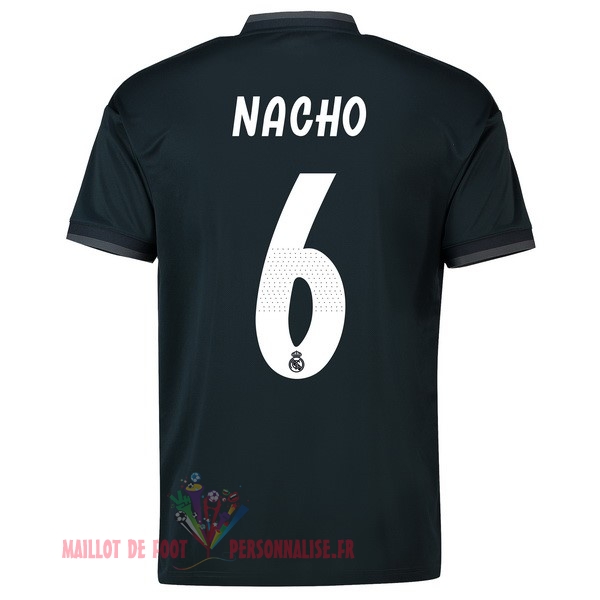 Maillot Om Pas Cher adidas NO.6 Nacho Exterieur Maillots Real Madrid 18-19 Noir