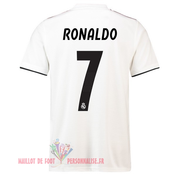 Maillot Om Pas Cher adidas NO.7 Ronaldo Domicile Maillots Real Madrid 18-19 Blanc