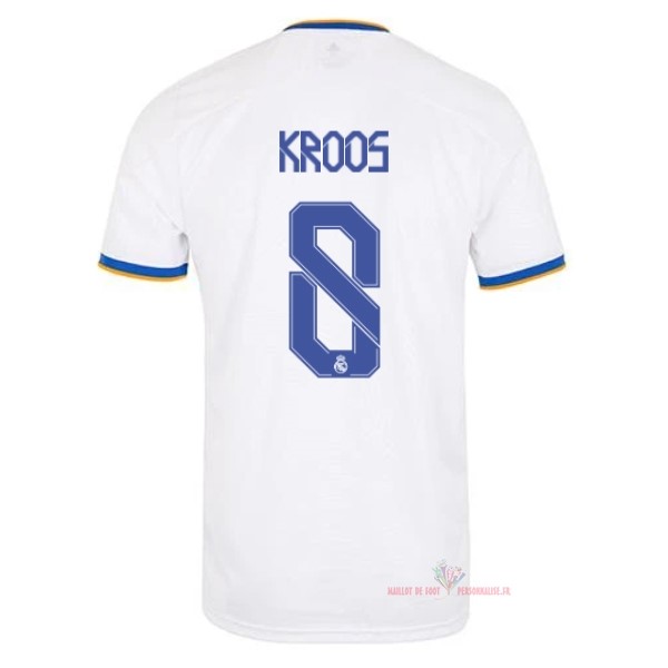 Maillot Om Pas Cher adidas NO.8 Kroos Domicile Maillot Real Madrid 2021 2022 Blanc