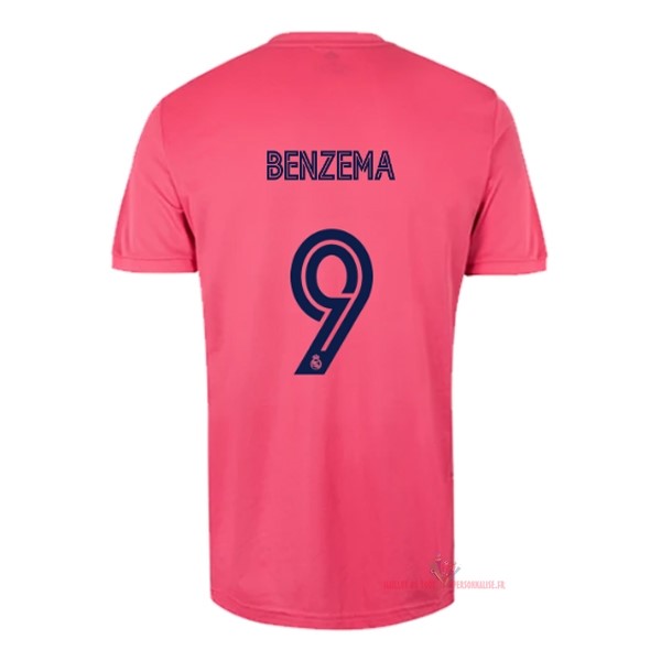 Maillot Om Pas Cher adidas NO.9 Benzema Exterieur Maillot Real Madrid 2020 2021 Rose