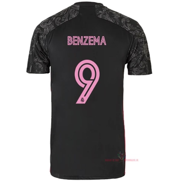 Maillot Om Pas Cher adidas NO.9 Benzema Third Maillot Real Madrid 2020 2021 Noir
