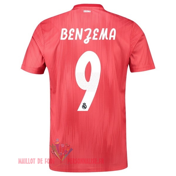 Maillot Om Pas Cher adidas NO.9 Benzema Third Maillots Real Madrid 18-19 Rouge