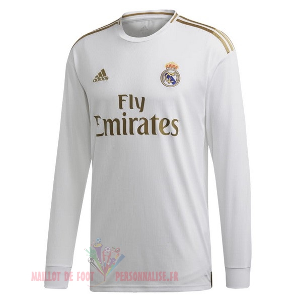 Maillot Om Pas Cher adidas Domicile Manches Longues Real Madrid 2019 2020 Blanc