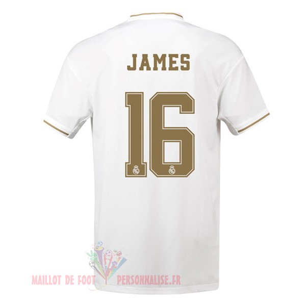 Maillot Om Pas Cher adidas NO.16 James Domicile Maillot Real Madrid 2019 2020 Blanc