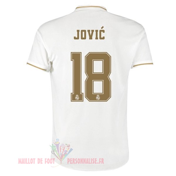 Maillot Om Pas Cher adidas NO.18 Jovic Domicile Maillot Real Madrid 2019 2020 Blanc