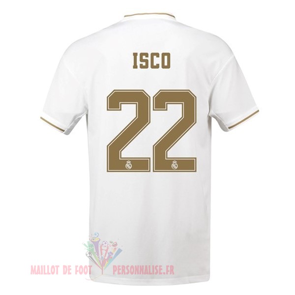 Maillot Om Pas Cher adidas NO.22 Isco Domicile Maillot Real Madrid 2019 2020 Blanc