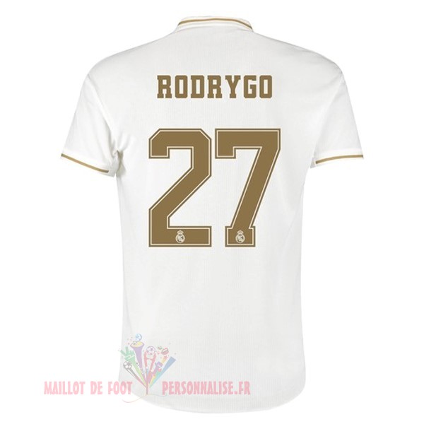 Maillot Om Pas Cher adidas NO.27 Rodrygo Domicile Maillot Real Madrid 2019 2020 Blanc