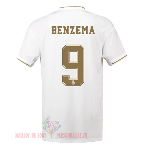 Maillot Om Pas Cher adidas NO.9 Benzema Domicile Maillot Real Madrid 2019 2020 Blanc