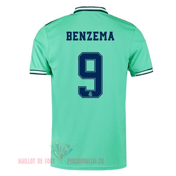 Maillot Om Pas Cher adidas NO.9 Benzema Third Maillot Real Madrid 2019 2020 Vert