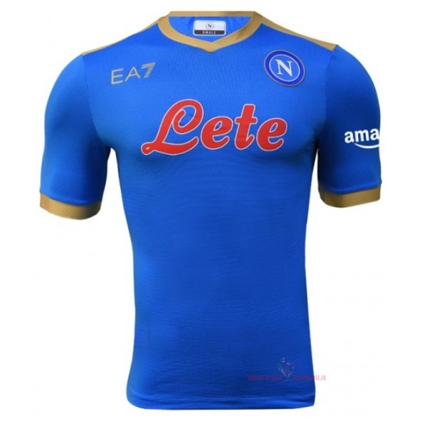 Maillot Om Pas Cher EA7 Thailande Domicile Euro Camiseta Naples 2021 2022 Bleu