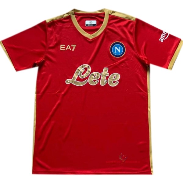 Maillot Om Pas Cher EA7 Thailande Fourth Euro Maillot Naples 2021 2022 Rouge
