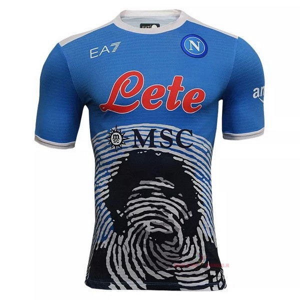 Maillot Om Pas Cher EA7 Thailande Spécial Camiseta Naples 2021 2022 Bleu