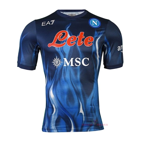 Maillot Om Pas Cher EA7 Thailande Third Camiseta Naples 2021 2022 Bleu
