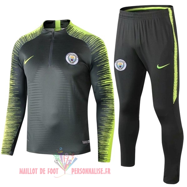 Maillot Om Pas Cher Nike Survêtements Manchester City 18-19 Vert Fluorescente